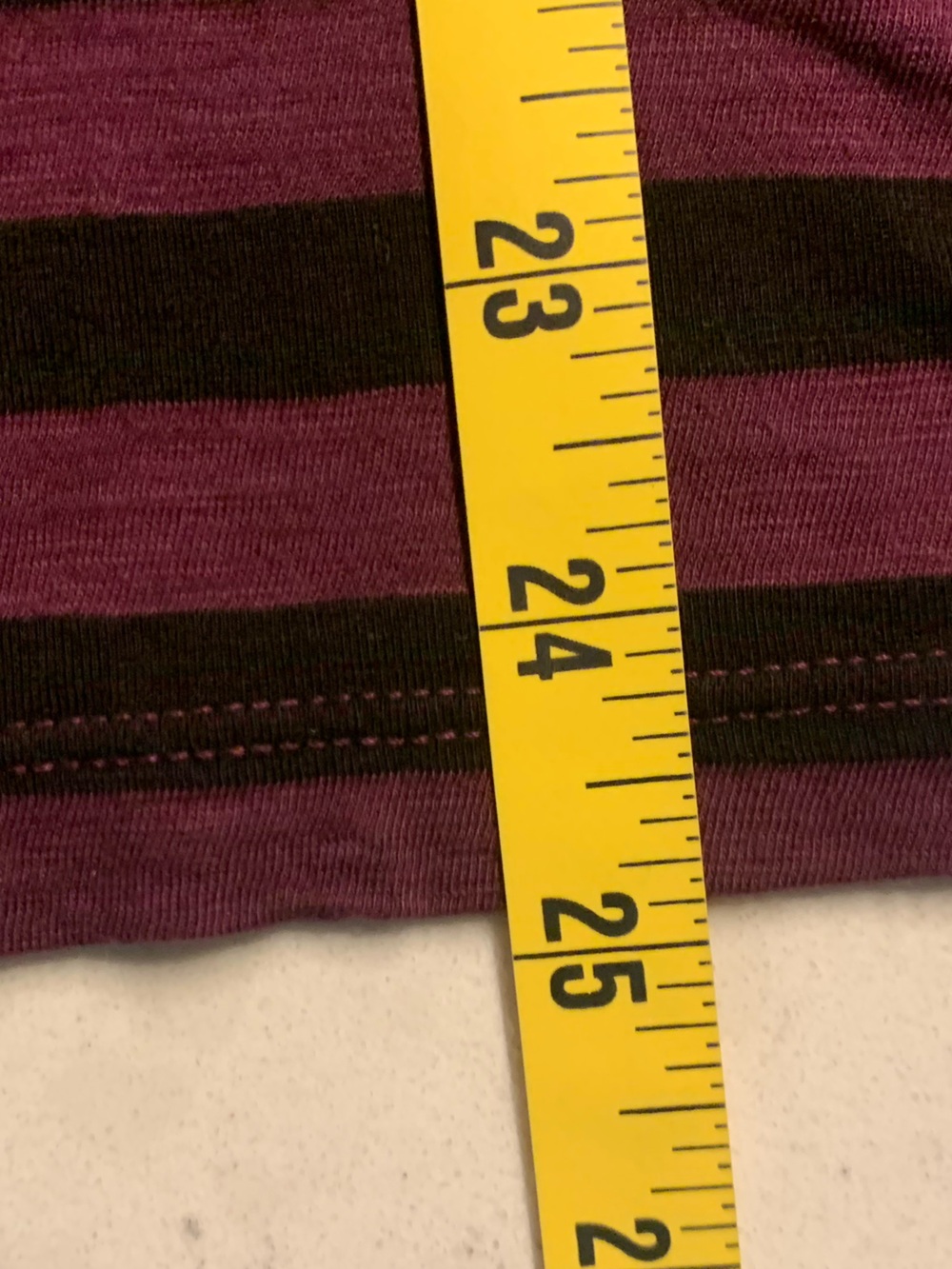 Michael Stars Plum and Black Supima Cotton Slub Stripe Long Sleeve Top NWT - OS - Picture 7 of 7